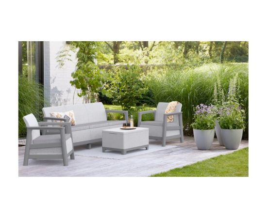 Keter Dārza mēbeļu komplekts Scandi Linea 3 Seater Set gaiši pelēks/tumša tērauda pelēks Jaunumi -Dārzam