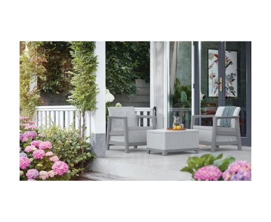 Keter Dārza mēbeļu komplekts Scandi Linea Balcony Set gaiši pelēks/tumša tērauda pelēks Jaunumi -Dārzam