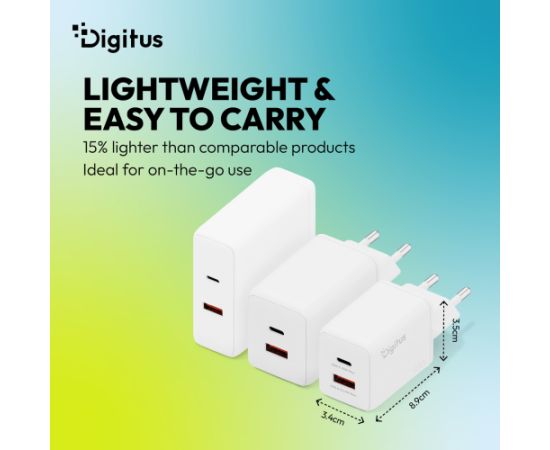 Digitus USB GaN Charger 45W, 1x USB-C, 1x USB-A DA-10302 Новинки смартфонов и телефонов