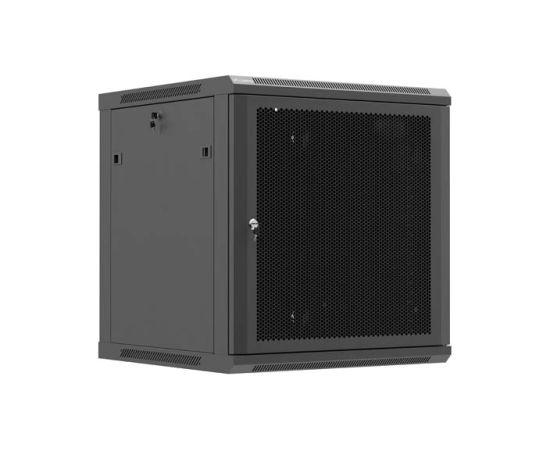 Lanberg Wall mounted installation cabinet 19"12U 600X600, Black perforated door (Flat pack) Lanberg Serveri un to komponentes