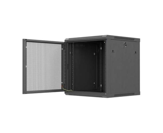 Lanberg Wall mounted installation cabinet 19"12U 600X600, Black perforated door (Flat pack) Lanberg Serveri un to komponentes