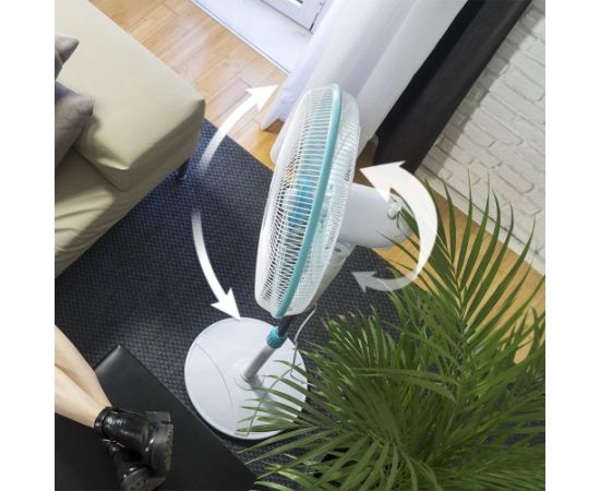 Cecotec EnergySilence 500 Pedestal Fan Stand Fan 40 W Diameter 40 cm Number of speeds 3 Oscillation White/Blue Ventilatori