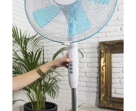 Cecotec EnergySilence 500 Pedestal Fan Stand Fan 40 W Diameter 40 cm Number of speeds 3 Oscillation White/Blue Ventilatori