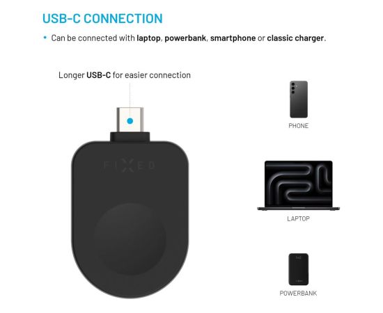 Fixed USB-C Charging Adapter for Apple Watch compatible with Powerstation Uni, Black Jaunumi - Viedierices