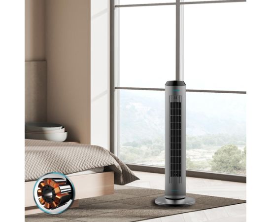 Cecotec EnergySilence 8190 Skyline Ionic Tower Fan Stand Fan 60 W Diameter 29 cm Number of speeds 3 Oscillation Timer Remote control Grey Ventilatori
