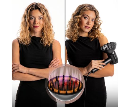 Cecotec Hair Dryer DryGlam Waves i-Sensor Pro 1600 W Number of temperature settings 4 Ionic function Black Diffuser nozzle Matu fēni
