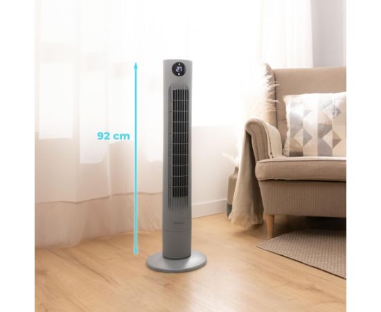 Cecotec EnergySilence 800 Skyline Smart Tower Fan Stand Fan 60 W Diameter 27 cm Number of speeds 3 Oscillation Remote control Black/Grey Ventilatori