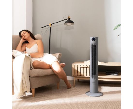 Cecotec EnergySilence 800 Skyline Smart Tower Fan Stand Fan 60 W Diameter 27 cm Number of speeds 3 Oscillation Remote control Black/Grey Ventilatori