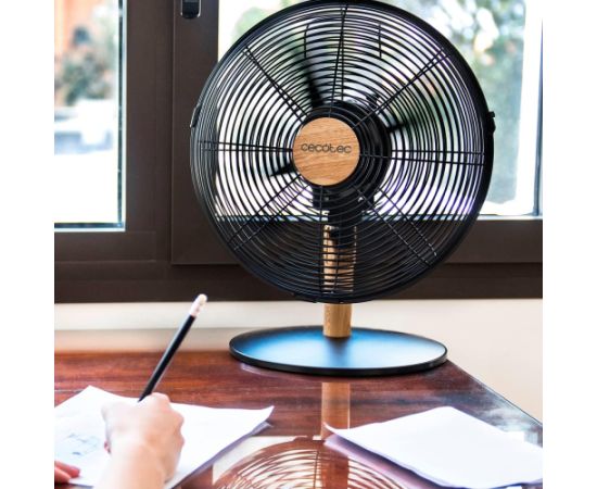 Cecotec EnergySilence 600 WoodDesk Desktop Fan Table Fan 40 W Diameter 30 cm Number of speeds 3 Oscillation Beige/Black Ventilatori