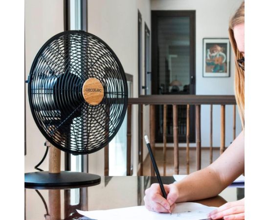 Cecotec EnergySilence 600 WoodDesk Desktop Fan Table Fan 40 W Diameter 30 cm Number of speeds 3 Oscillation Beige/Black Ventilatori