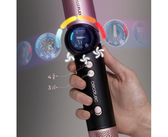 Cecotec Styling Brush AirGlam 14in1 Flex Black Ion conditioning Barrel diameter 32 mm/35 mm 1400 W Black Matu veidotāji