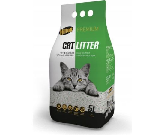 HILTON Premium White Bentonite with Aloe Vera Scent - Cat Litter - 5l Kaķu pakaiši