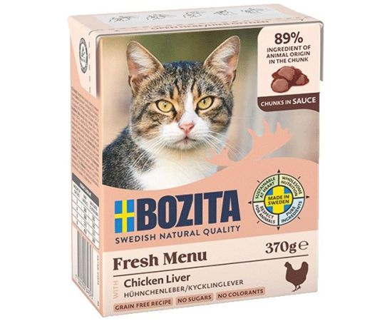 BOZITA Fresh Menu Chicken liver in gravy - wet cat food - 370g Suņu barība