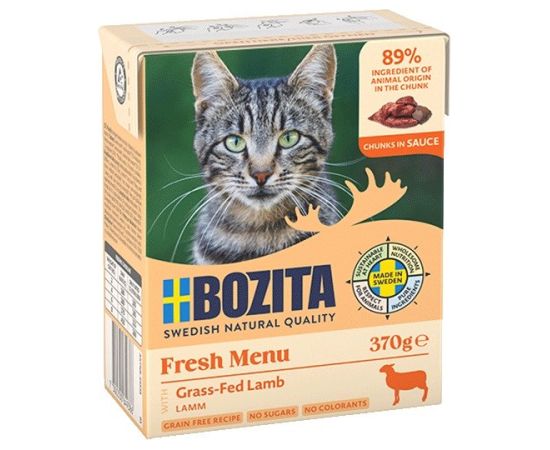 BOZITA Fresh Menu Lamb in gravy - wet cat food - 370g Kaķu konservi