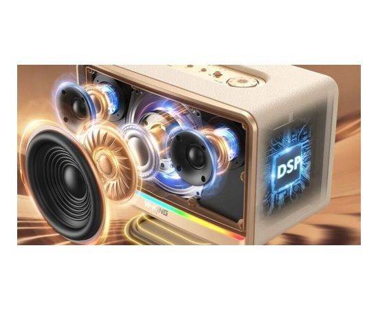 Głośnik bezprzewodowy Bluetooth W-KING H330 kremowy Bezvadu skaļruņi