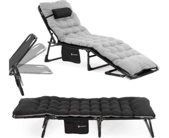Складная кемпинговая кровать Springos CS0190, чёрная Dārza krēsli