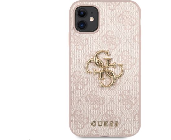 Guess PU 4G Metal Logo Case Aizsargapvalks priekš iPhone 11 rozā Neoriģinālie Maciņi