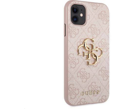 Guess PU 4G Metal Logo Case Aizsargapvalks priekš iPhone 11 rozā Neoriģinālie Maciņi