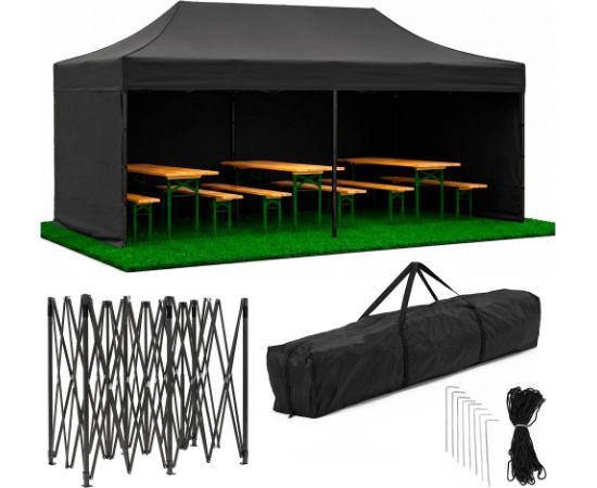 Springos Dārza telts 3 x 6 m, melna (GP0008) Jaunumi -Dārzam
