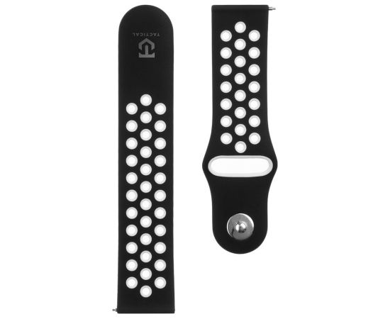 Tactical   22mm Double Silicone Watch Strap and Watch Band Black White Smart pūlksteņu aksesuāri
