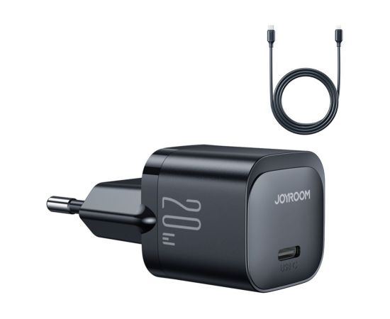 Joyroom   USB C 20W PD mini charger with USB C cable - Lightning Joyroom JR-TCF02 - black Telefonu lādētāji 220v