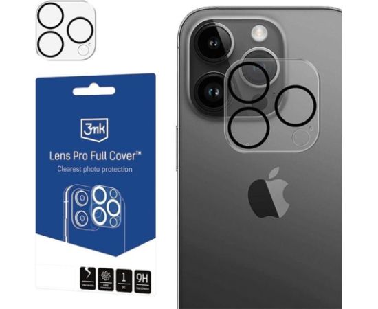 3MK   3MK Lens Pro Full Cover iPhone 14 Pro/14 Pro Max Szkło Hartowane na obiektyw aparatu z ramką montażową 1szt Ekrānu aizsardzība