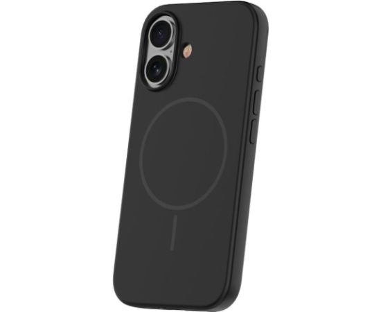 iLike Apple  iPhone 16 Soft Touch Silicone case With Magnetic Black Neoriģinālie Maciņi