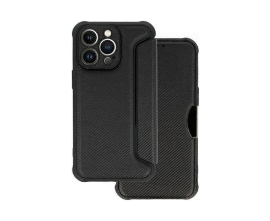 iLike Samsung  GALAXY A54 5G KABURA RAZOR CARBON BOOK Black Neoriģinālie Maciņi
