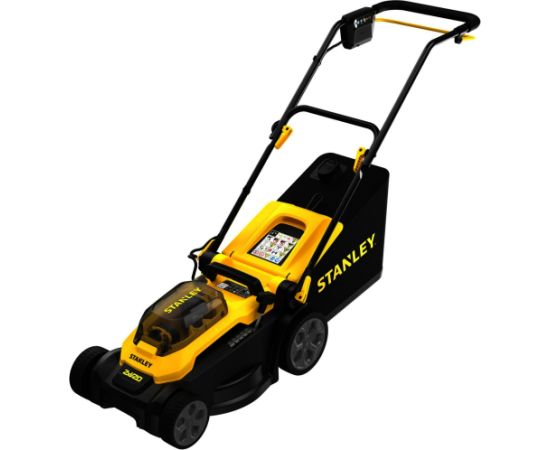 Stanley V20 cordless lawnmower 36Volt (2x18V) (black/yellow, 2x Li-ion battery 4.0Ah) Новинки Для дома и сада 