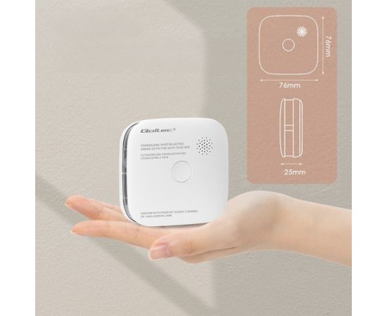 Qoltec 52579 Wireless smoke detector with battery | Tuya | Wi-fi | sensor service life 10 years | alarm 85dB | LED Gudrā māja