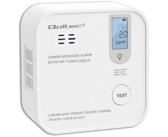 Qoltec 52577 Wireless Carbon monoxide (CO) sensor with battery | sensor service life 10 years | alarm 85dB | LED Умный дом