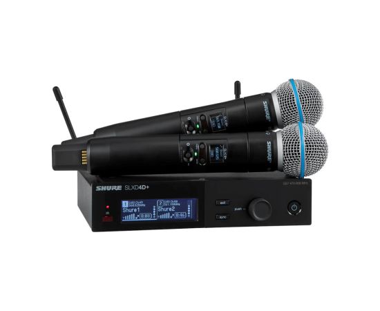 Shure SLXD24D+E/B58 - Podwójny system bezprzewodowy z kapsułami Beta 58 Mikrofoni