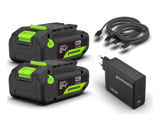 USB lādētājs Greenworks AP140EAA2; 140 W; USB-C Аккумуляторы