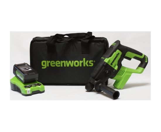 Akumulatora perforators Greenworks GD24SDS2K4; 2,0 J; 24 V; 1x4,0 Ah akum. Perforatori un atskaldāmie āmuri