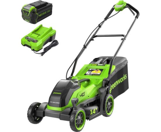 Akumulatora zāles pļāvējs Greenworks MO40L411-01; 40 V; 36 cm; 1x4,0 Ah akum. Газонокосилки