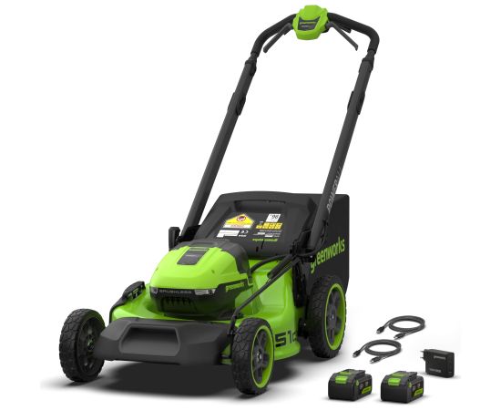 Akumulatora zāles pļāvēja pašgājējs Greenworks LM5102SA3; 48 V; 51 cm; 2x6,0 Ah akum. Газонокосилки