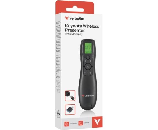 Verbatim 32364 Keynote Wireless Presenter with LCD Display and Red Laser Pointer, Black Новинки Компьютерная техника