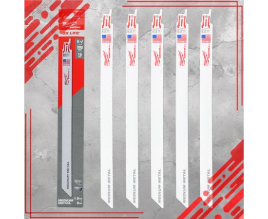 Piła szablasta Milwaukee MILWAUKEE SAW BLADE S BIMETAL 300mm/18T/5pcs. ### Новинки Для дома и сада 