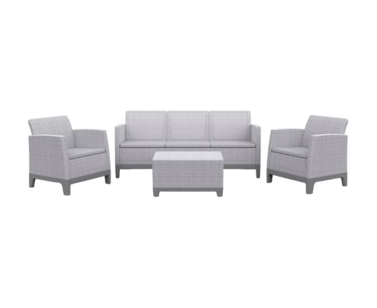 Keter Dārza mēbeļu komplekts Scandi Forma 3 Seater Set gaiši pelēks/tumša tērauda pelēks Jaunumi -Dārzam
