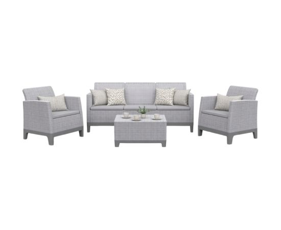 Keter Dārza mēbeļu komplekts Scandi Forma 3 Seater Set gaiši pelēks/tumša tērauda pelēks Jaunumi -Dārzam