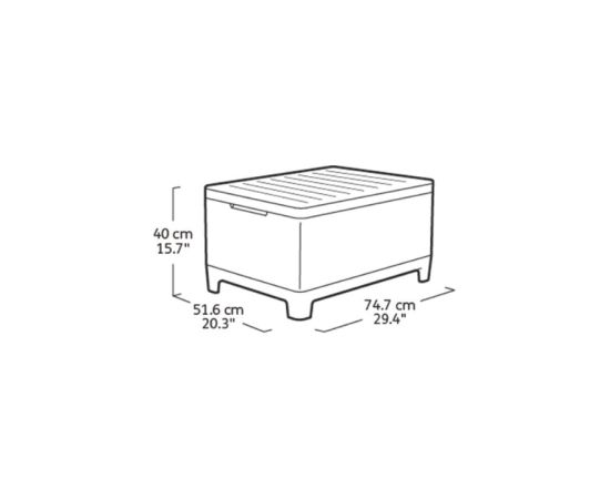 Keter Dārza galdiņš/uzglabāšanas kaste Scandi Storage Table gaiši pelēks/tumša tērauda pelēks Jaunumi -Dārzam