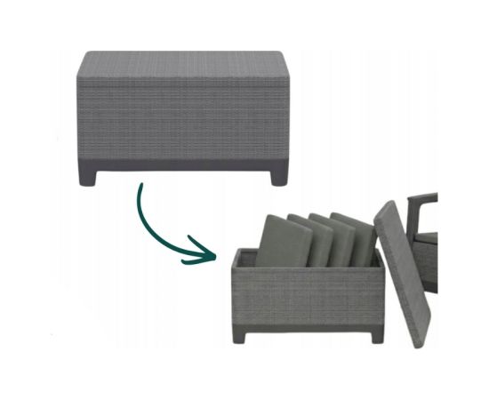 Keter Dārza galdiņš/uzglabāšanas kaste Scandi Storage Table pelēks Jaunumi -Dārzam