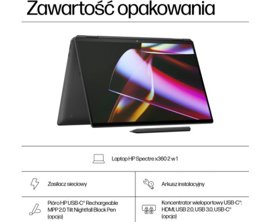 HP Spectre x360 16-aa0233nw Ultra 7 155H 16" 2.8K Touch OLED 120Hz AG 16GB DDR5 6400 SSD1TB RTX 4050_6GB Cam 9MP 83Wh  W11Pro 2Y Portatīvie datori