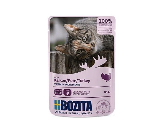 Bozita Pouch HiS Turkey  85g Kaķu konservi