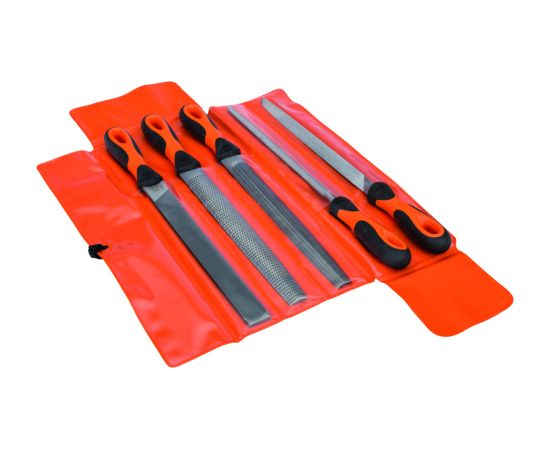Bahco File set 10" 250mm second cut with handle 5 pcs Specinstrumenti