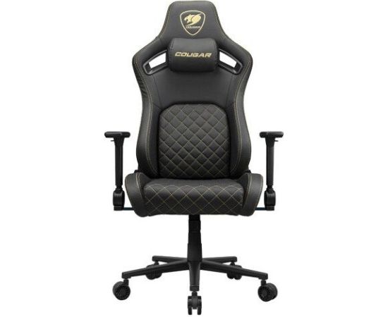 Cougar Gaming Krzesło biurowe Cougar COUGAR CGR-DFL-GLB Fotel dla gracza Wyściełane siedzisko tapicerowane Czarny, Złoto Новости, мебель, дом