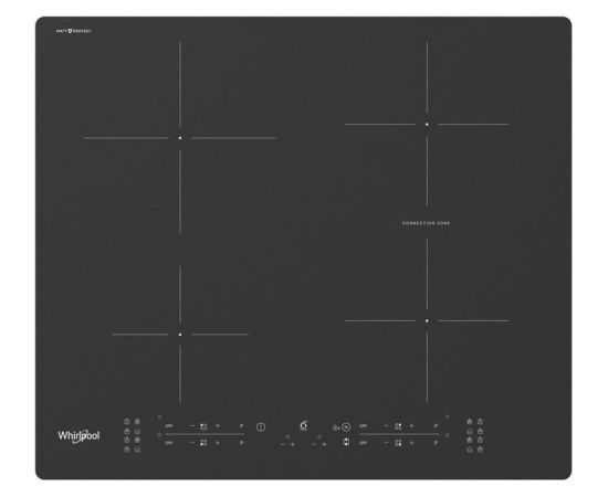 Whirlpool, width 59 cm, black - Built-in induction hob Iebūvējama virsma - Indukcijas