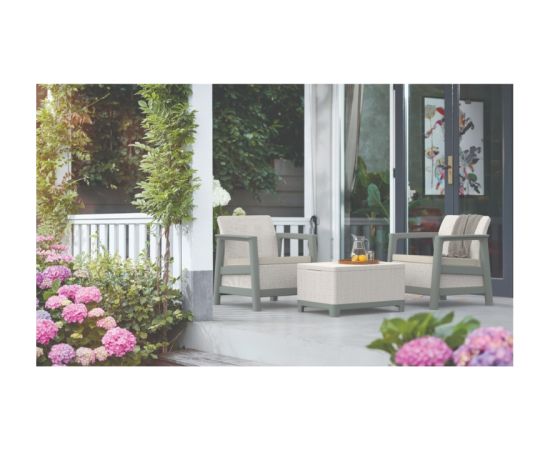Keter Комплект садовой мебели Scandi Linea Balcony Set серый галька/шалфейный оттенок камня Новинки Для дома и сада 