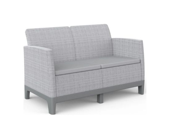 Keter Dārza dīvāns divvietīgs Scandi Form 2 Seater Sofa gaiši pelēks/tumša tērauda pelēks Dārza dīvāni 
