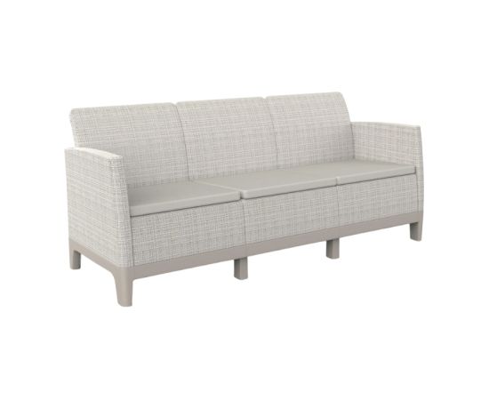 Keter Dārza dīvāns divvietīgs Scandi Form 3 Seater Sofa oļu pelēks/gaiši bēšs Dīvāni